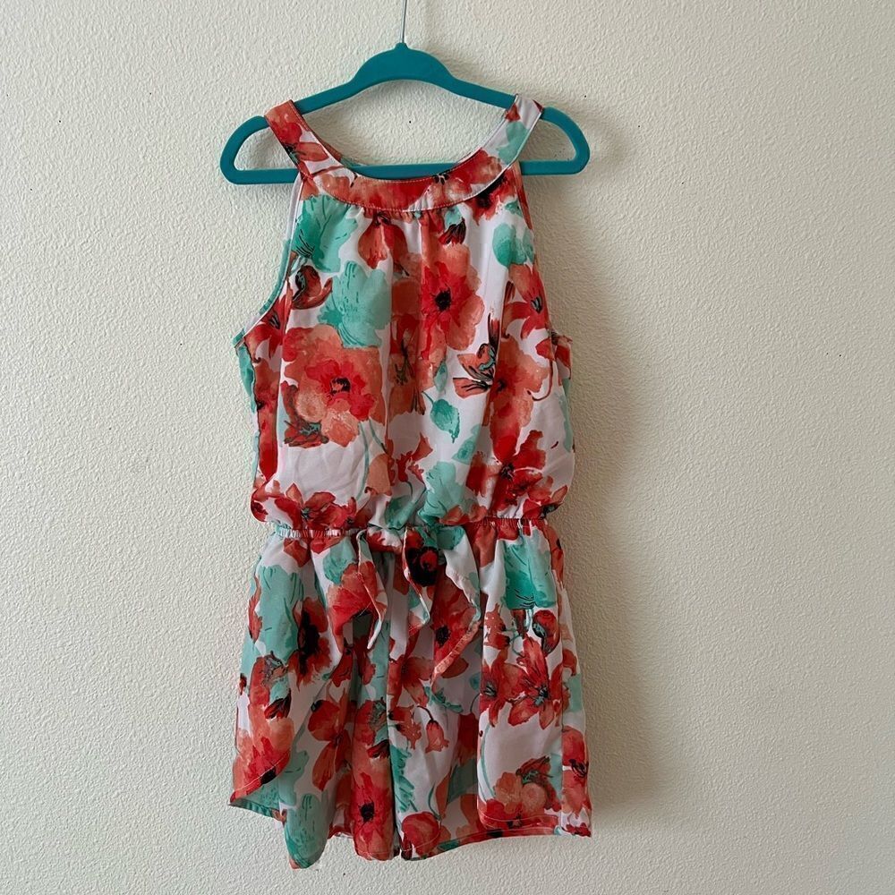[My Michelle] Girls Sleeveless Floral Romper Size S
